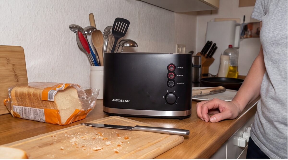 Aigostar Energy Toaster im Test: 2 Scheiben, 6 Bräunungsstufen & Brötchenaufsatz