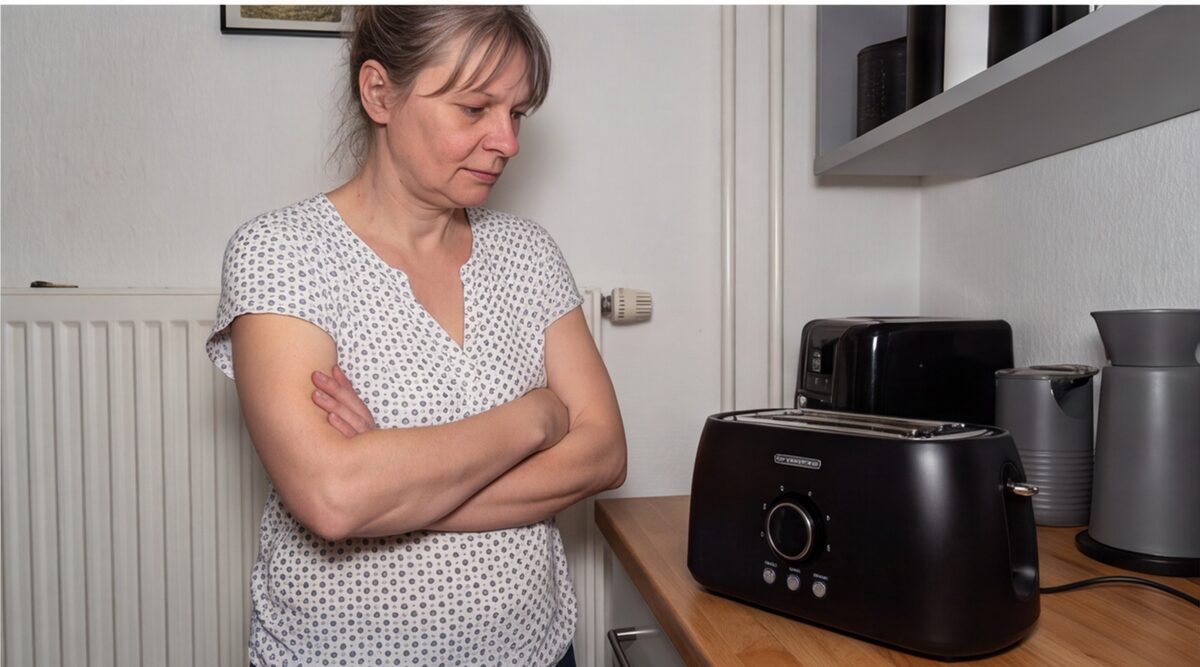 steinborg xxl 4 scheiben toaster während der Nutzung